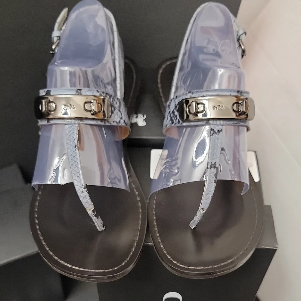 Coach Gracie SWAGGER Blue Snake Skin Sandals No. Q8140 - Picture 7 of 13